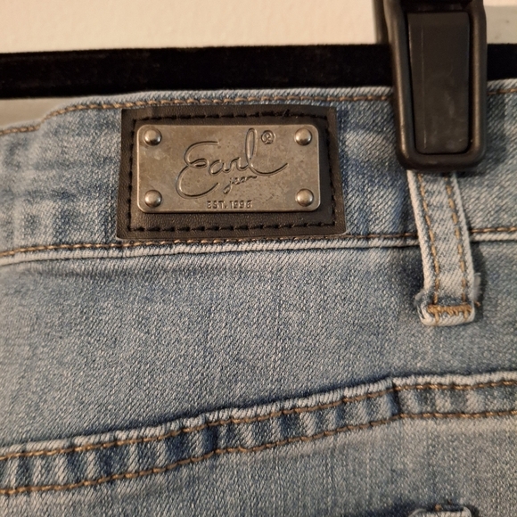 Earl Jeans Light Blue Denim Distressed Mini Skirt - Picture 5 of 8